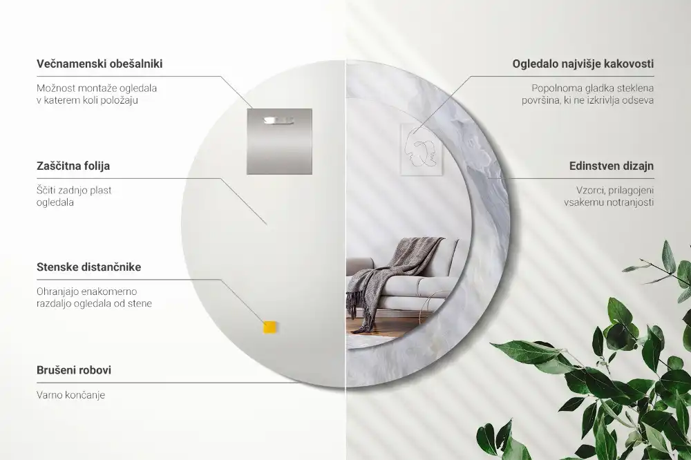 Specchio circolare decoro Marmo astratto