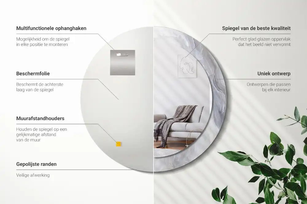 Specchio circolare decoro Marmo astratto