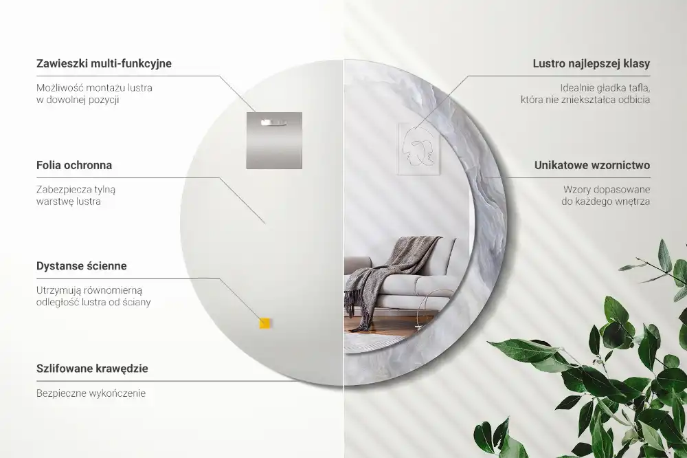 Specchio circolare decoro Marmo astratto