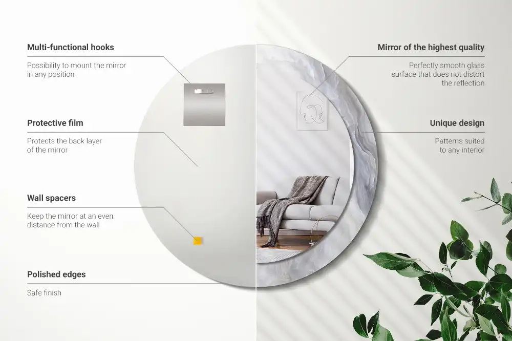 Specchio circolare decoro Marmo astratto