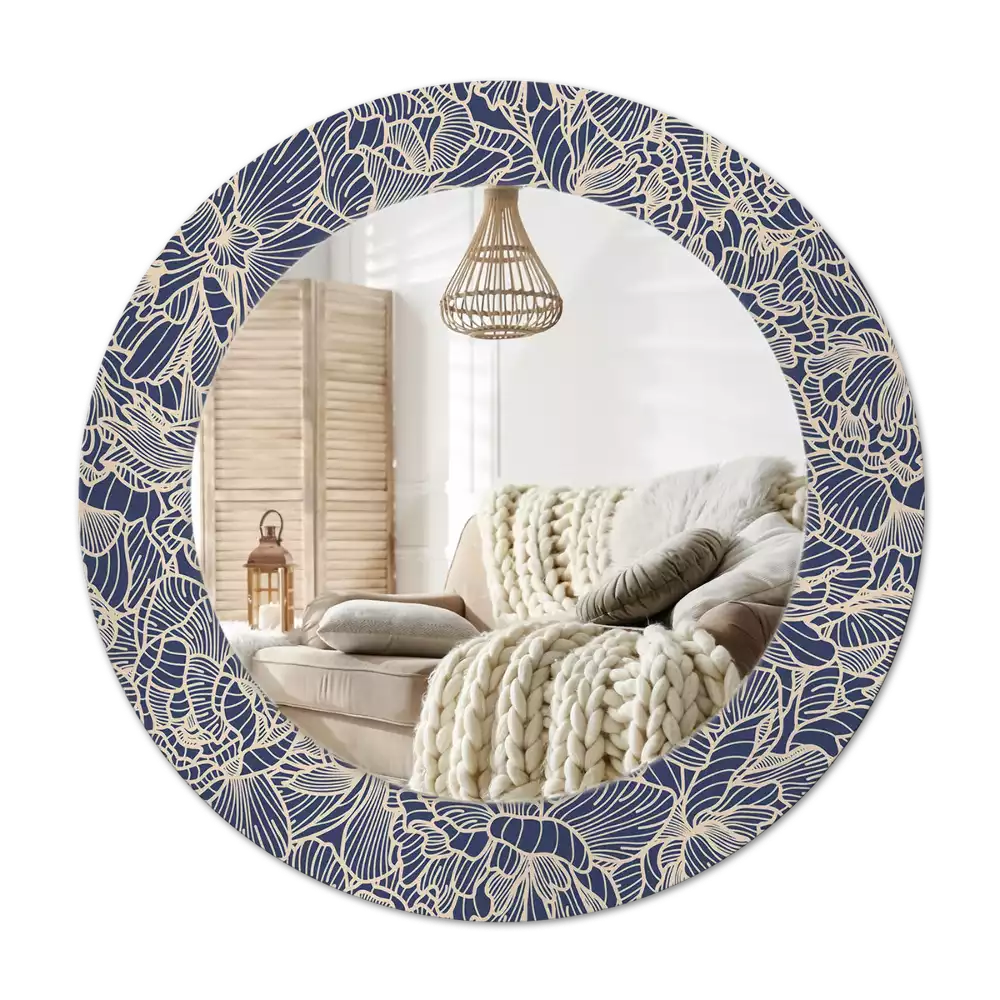 Specchio circolare decoro Fiori