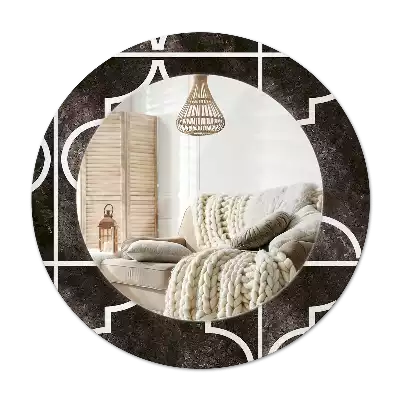 Specchio rotondo con cornice stampata Modello antico