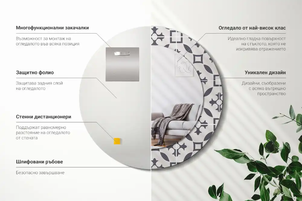 Specchio circolare decoro Modello di piastrella