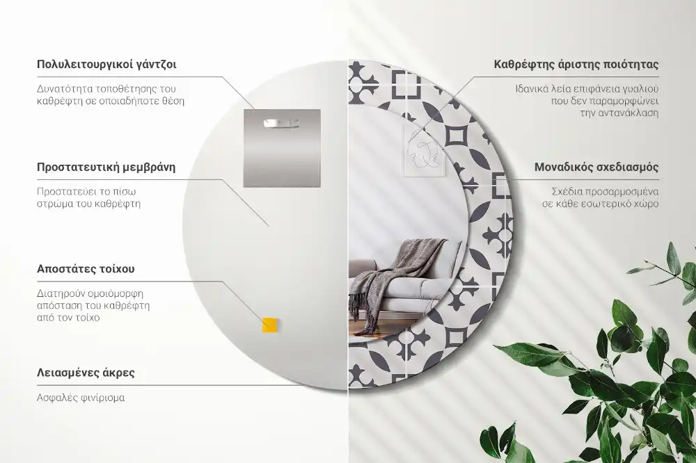 Specchio circolare decoro Modello di piastrella