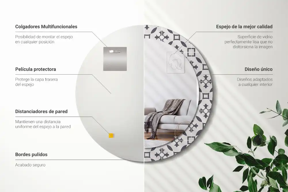 Specchio circolare decoro Modello di piastrella