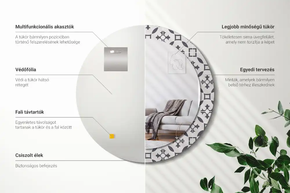 Specchio circolare decoro Modello di piastrella