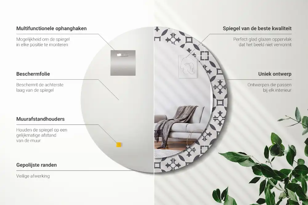 Specchio circolare decoro Modello di piastrella