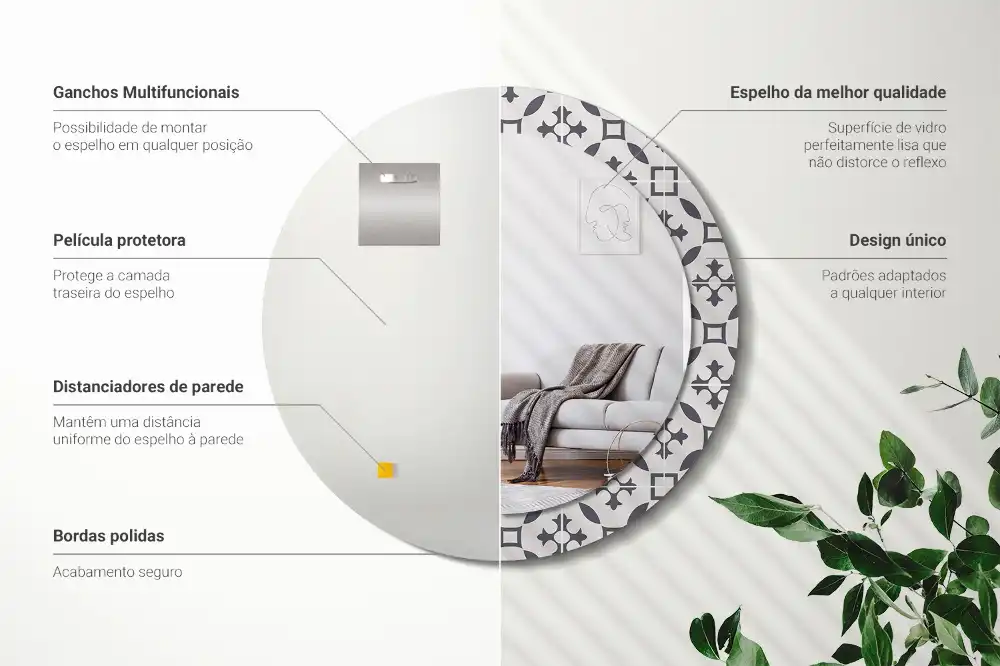 Specchio circolare decoro Modello di piastrella