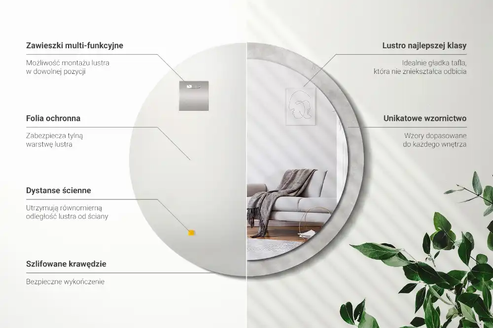 Specchio circolare stampato Struttura del calcestruzzo