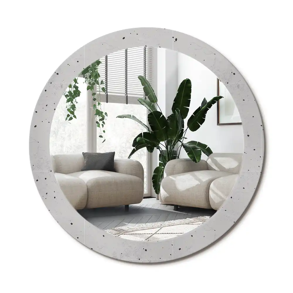 Specchio rotondo con cornice stampata Struttura del calcestruzzo