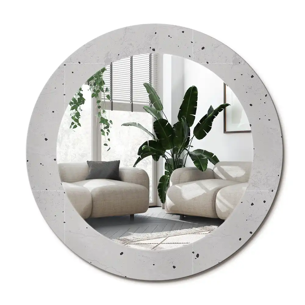 Specchio rotondo con cornice stampata Struttura del calcestruzzo