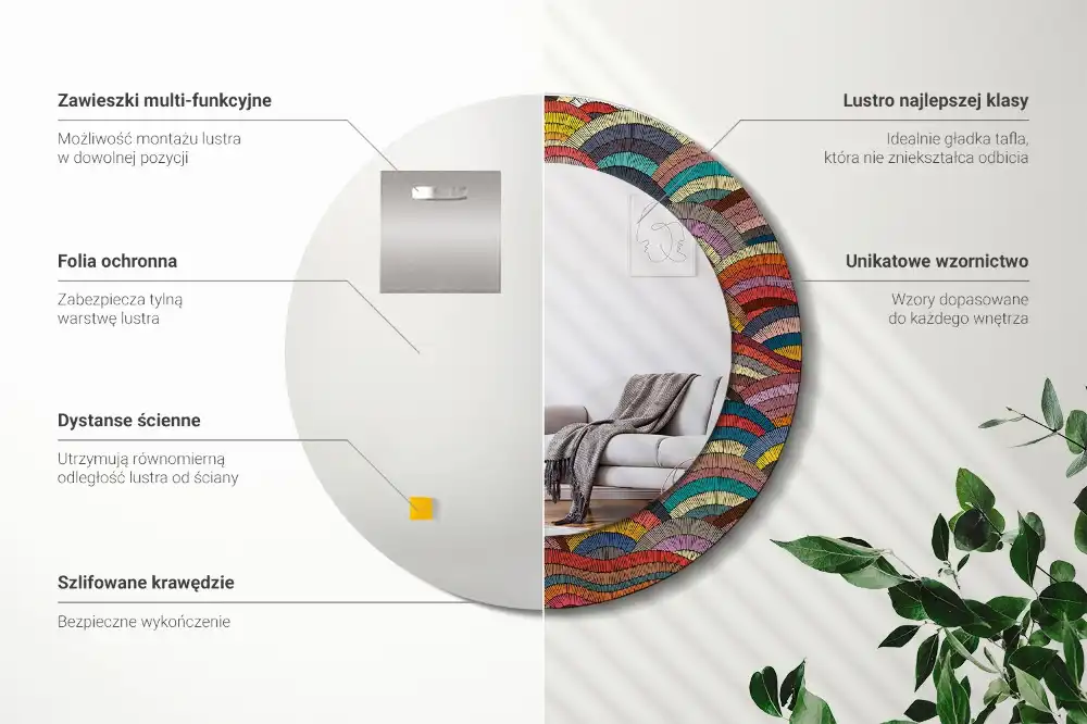 Specchio circolare decoro Ornamento