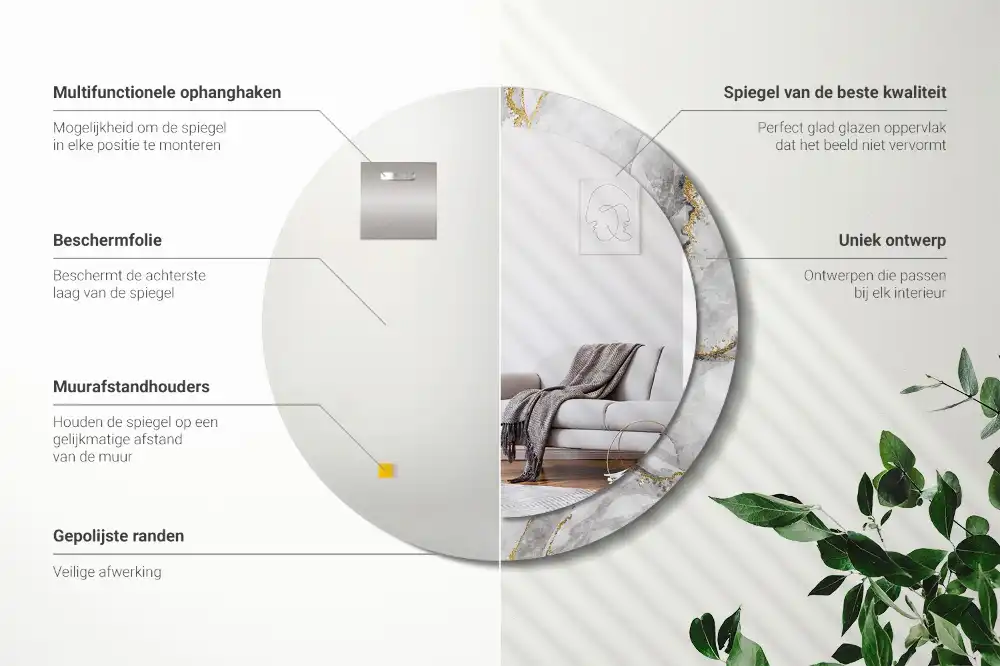 Specchio circolare decoro Modello in marmo