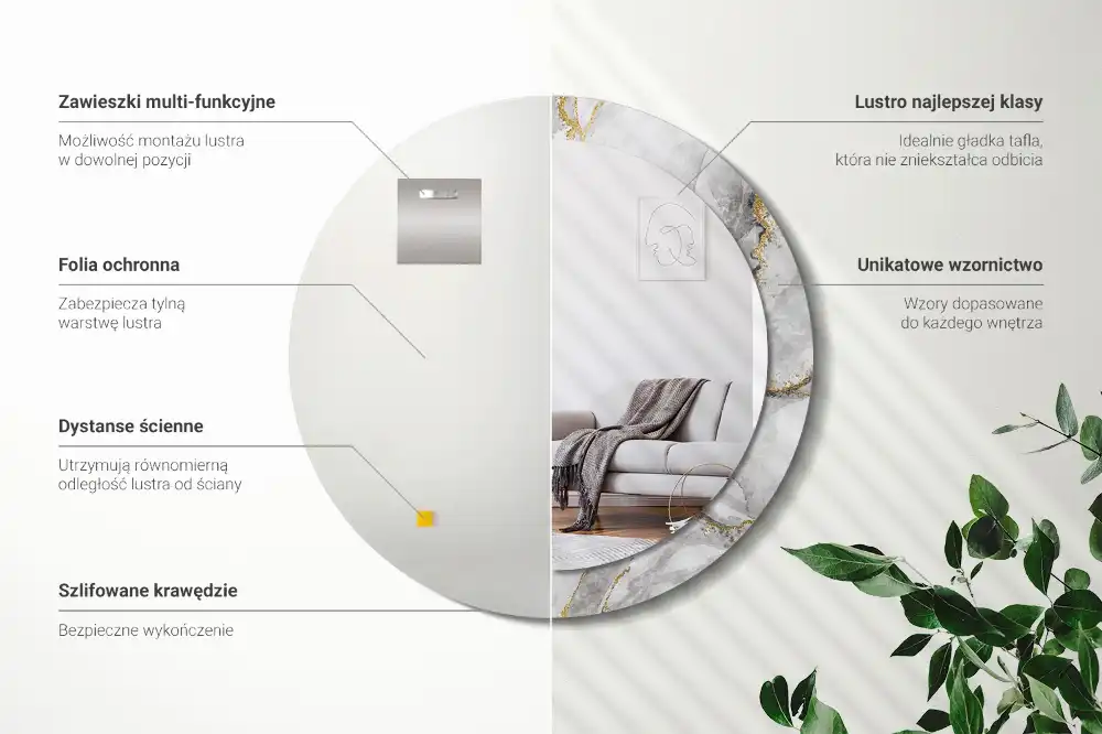 Specchio circolare decoro Modello in marmo