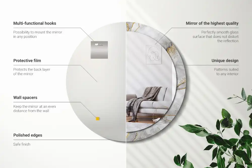 Specchio circolare decoro Modello in marmo