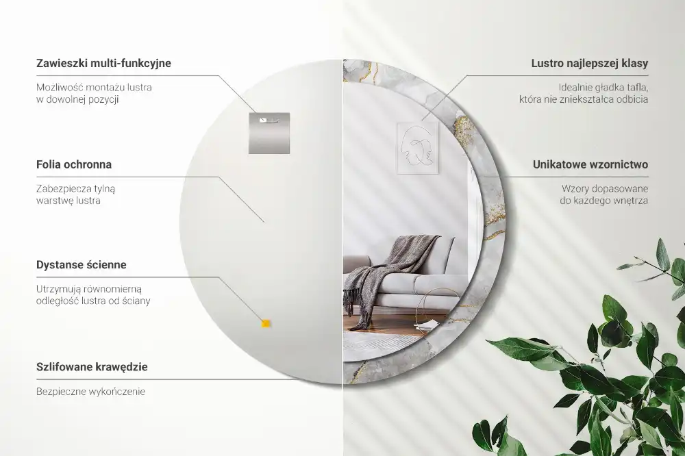 Specchio circolare decoro Modello in marmo