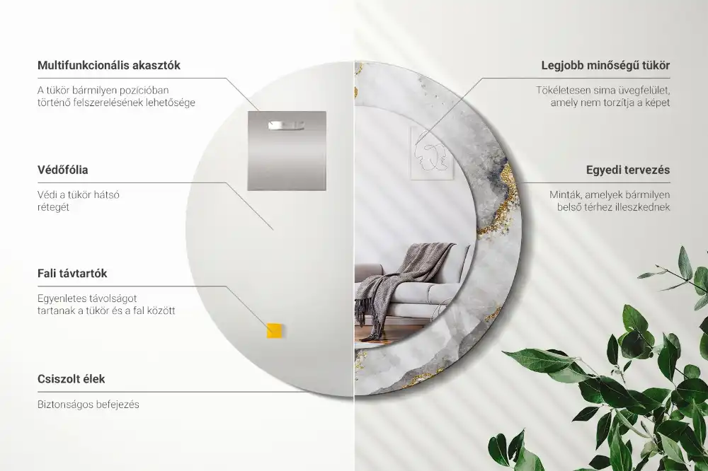 Specchio circolare decoro Modello in marmo