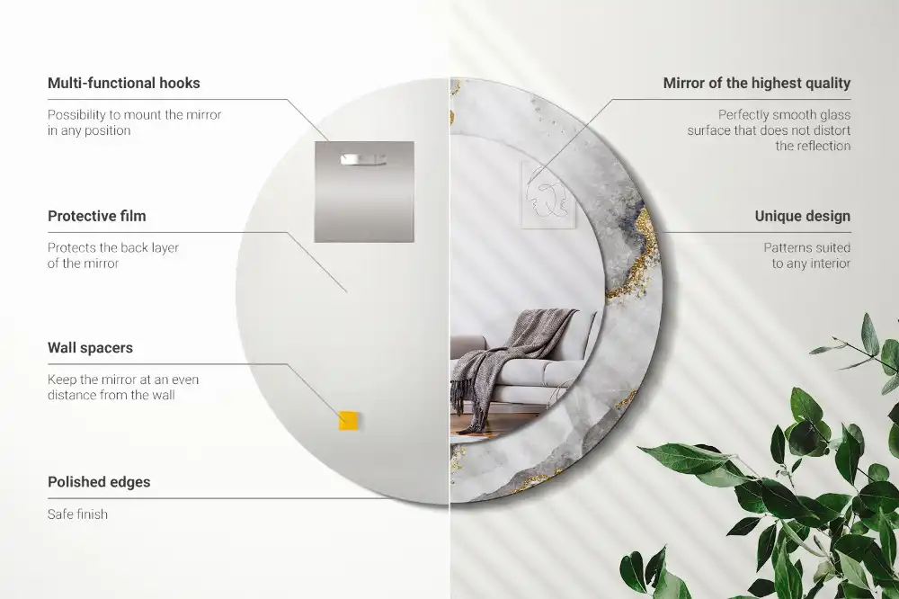 Specchio circolare decoro Modello in marmo