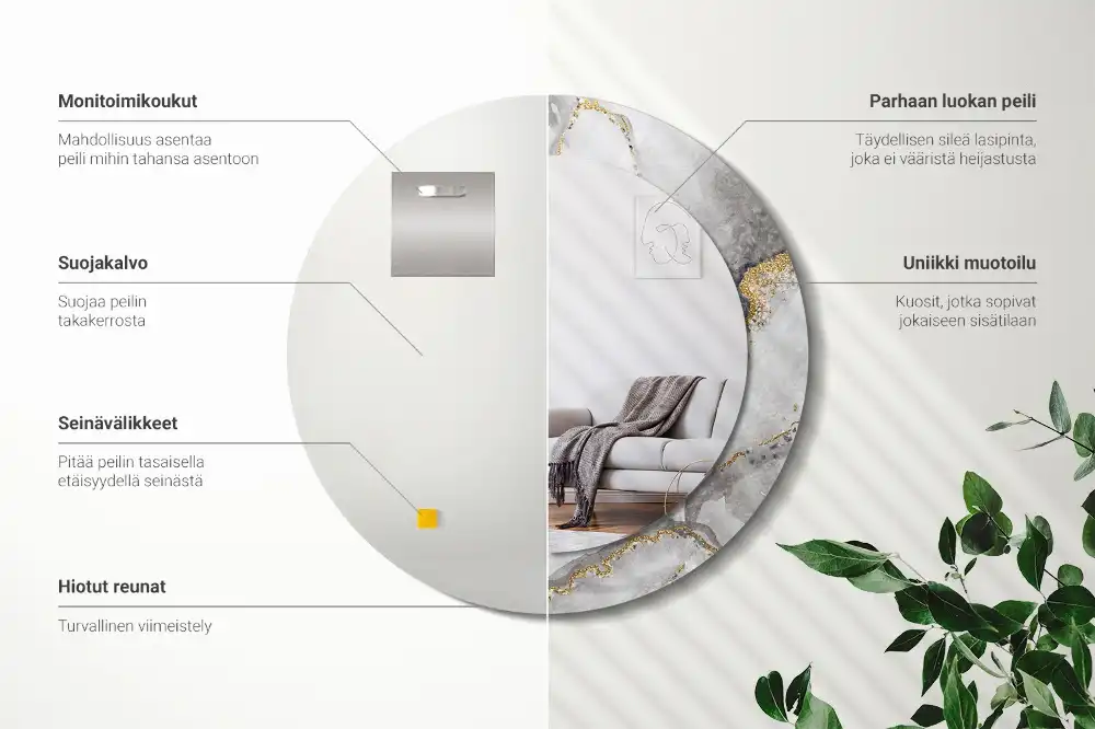 Specchio circolare decoro Modello in marmo