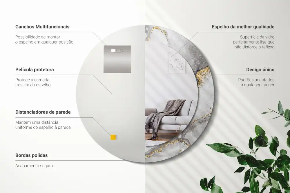 Specchio circolare decoro Modello in marmo