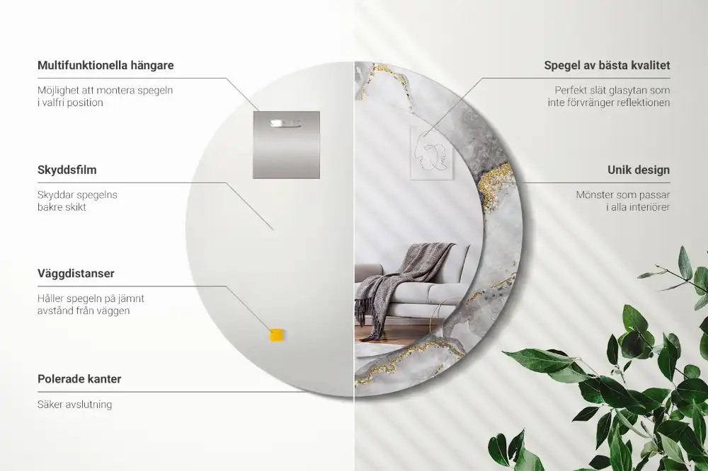 Specchio circolare decoro Modello in marmo