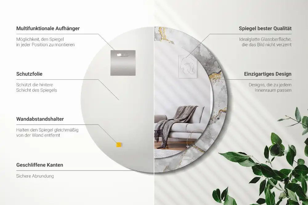 Specchio circolare decoro Modello in marmo