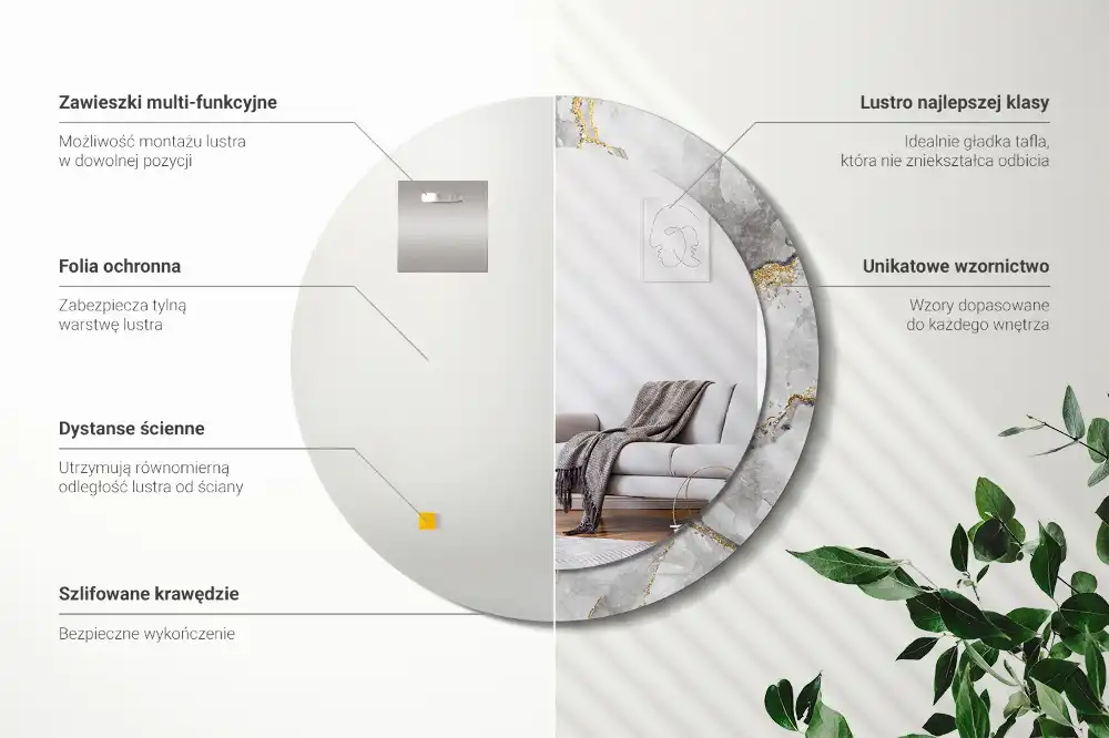 Specchio circolare decoro Modello in marmo