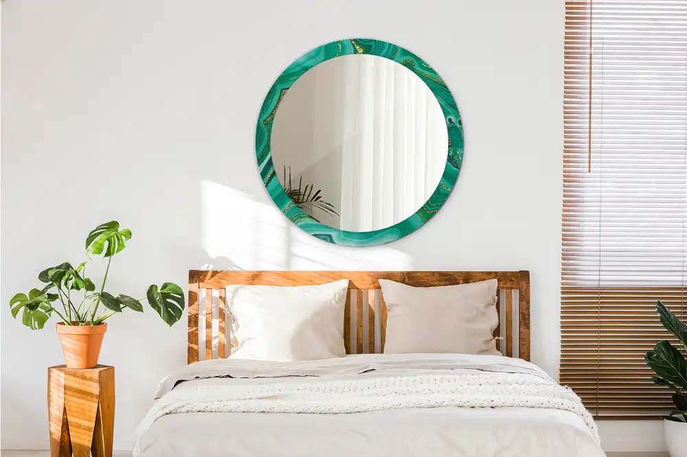 Specchio circolare stampato Marmo d'agata