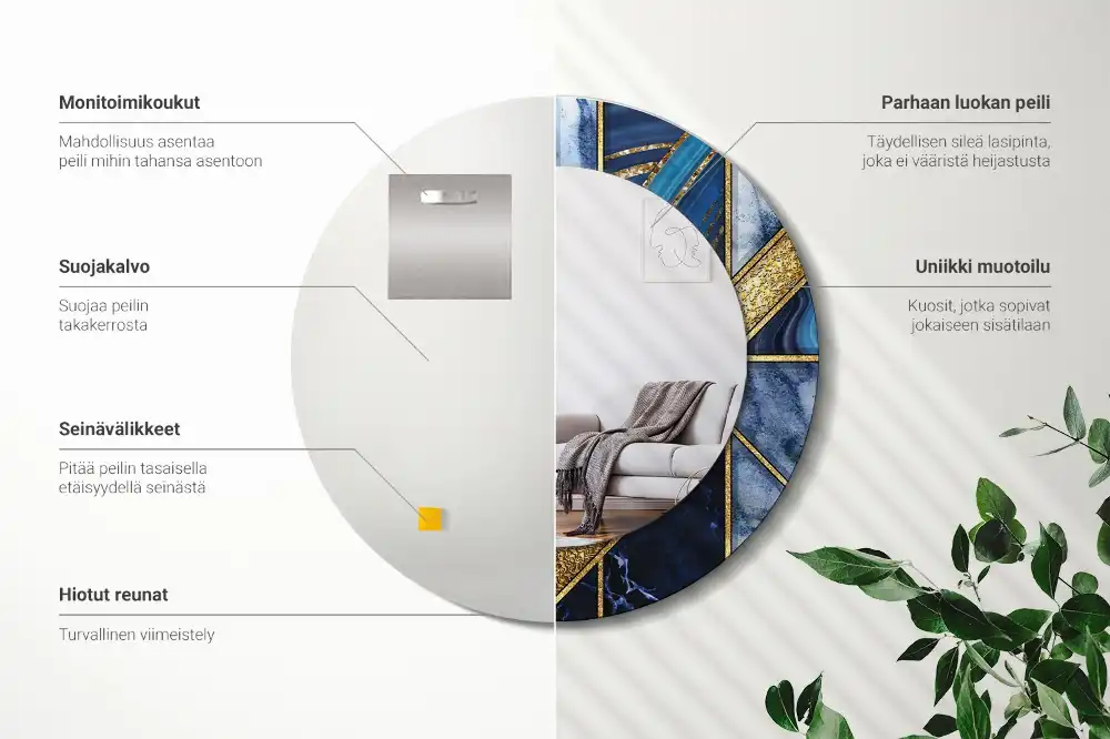 Specchio circolare decoro Marmo moderno