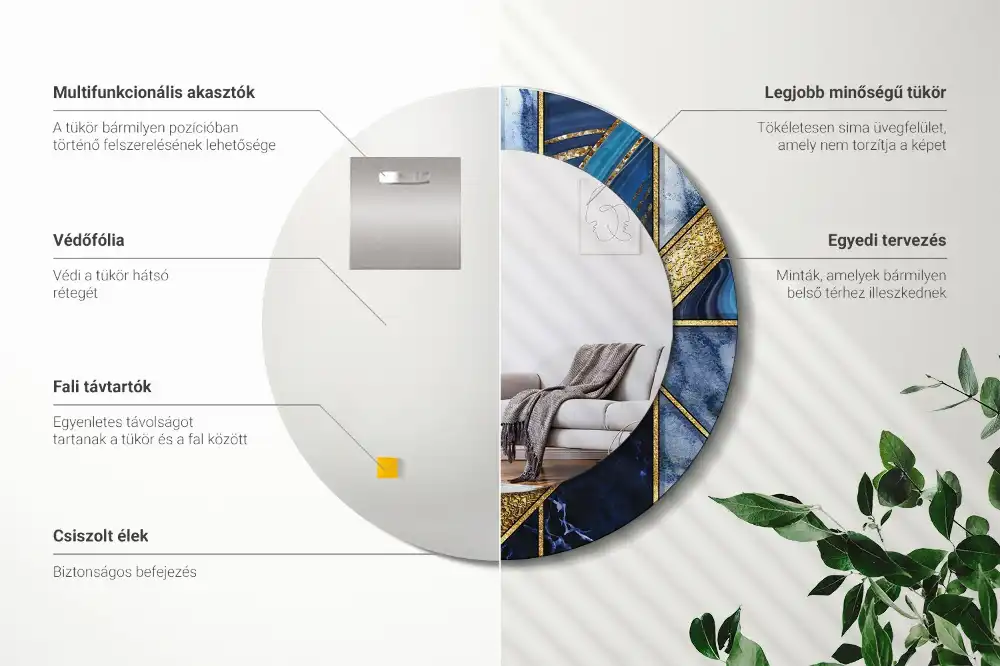 Specchio circolare decoro Marmo moderno