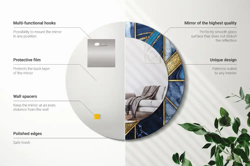 Specchio circolare decoro Marmo moderno