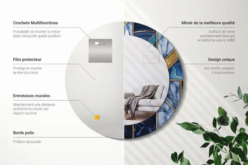 Specchio circolare decoro Marmo moderno