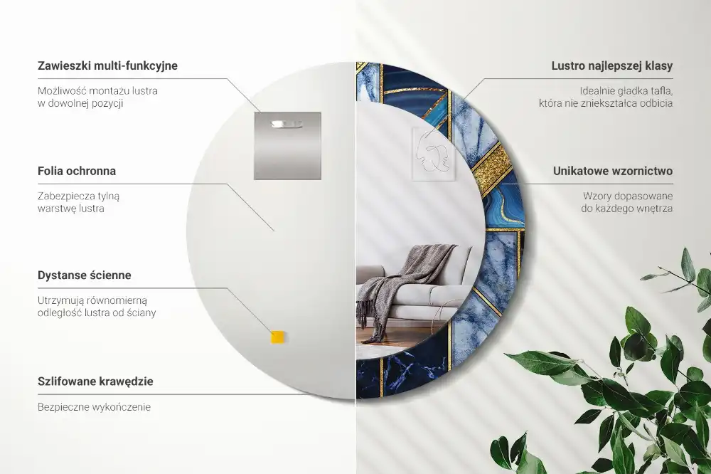 Specchio circolare decoro Marmo moderno