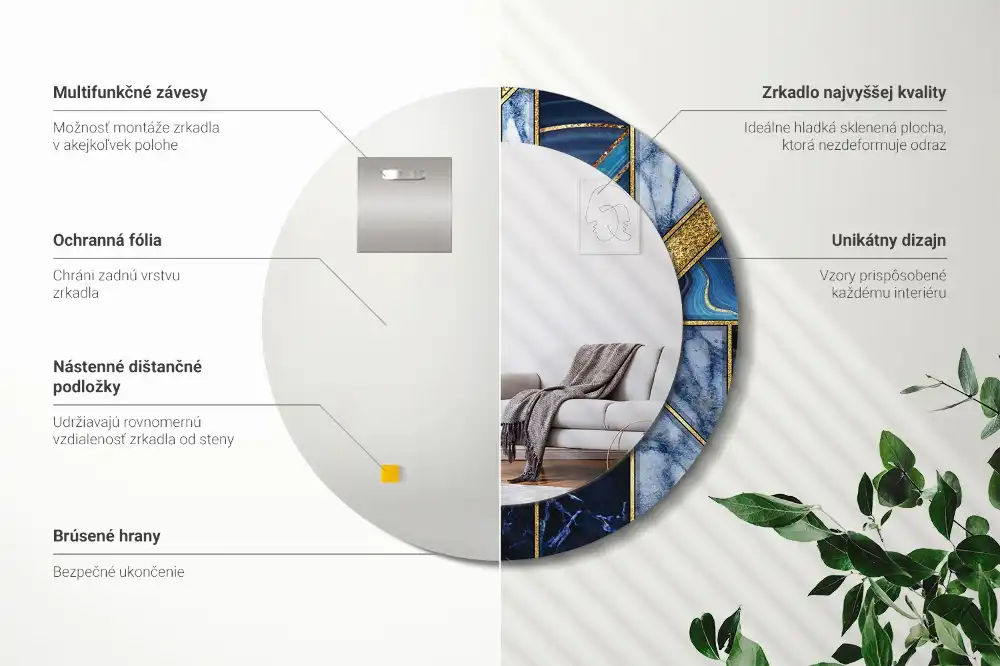 Specchio circolare decoro Marmo moderno