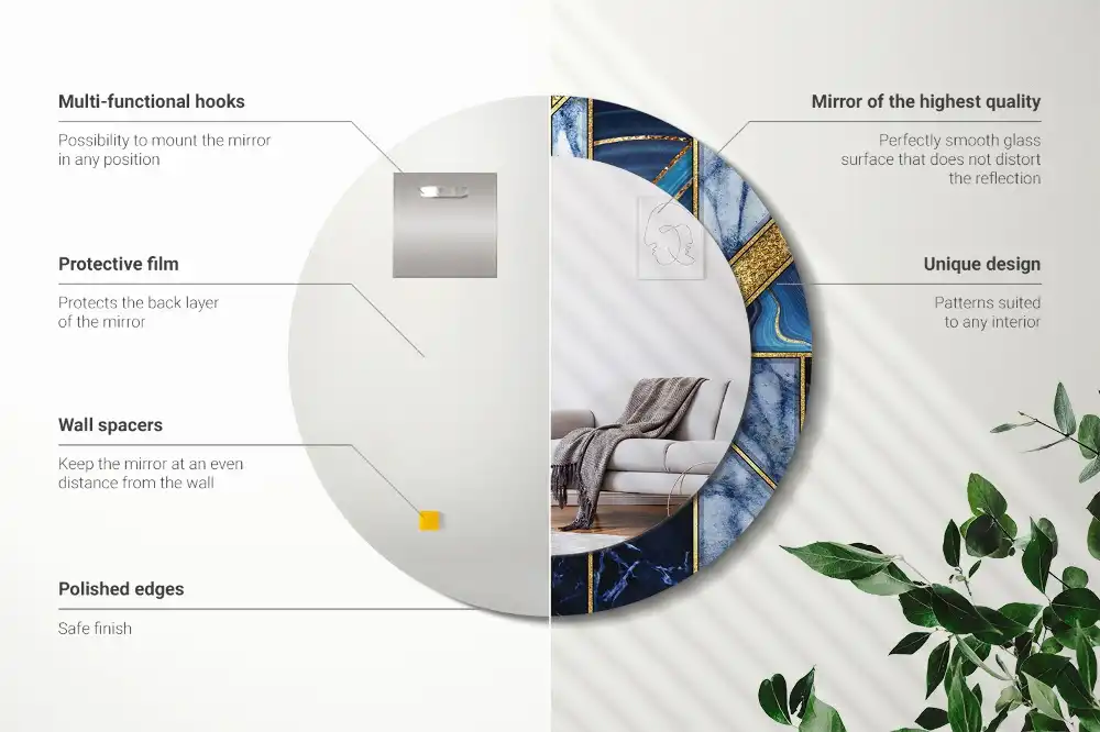 Specchio circolare decoro Marmo moderno