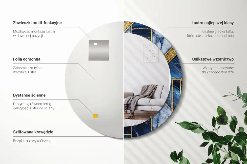 Specchio circolare decoro Marmo moderno