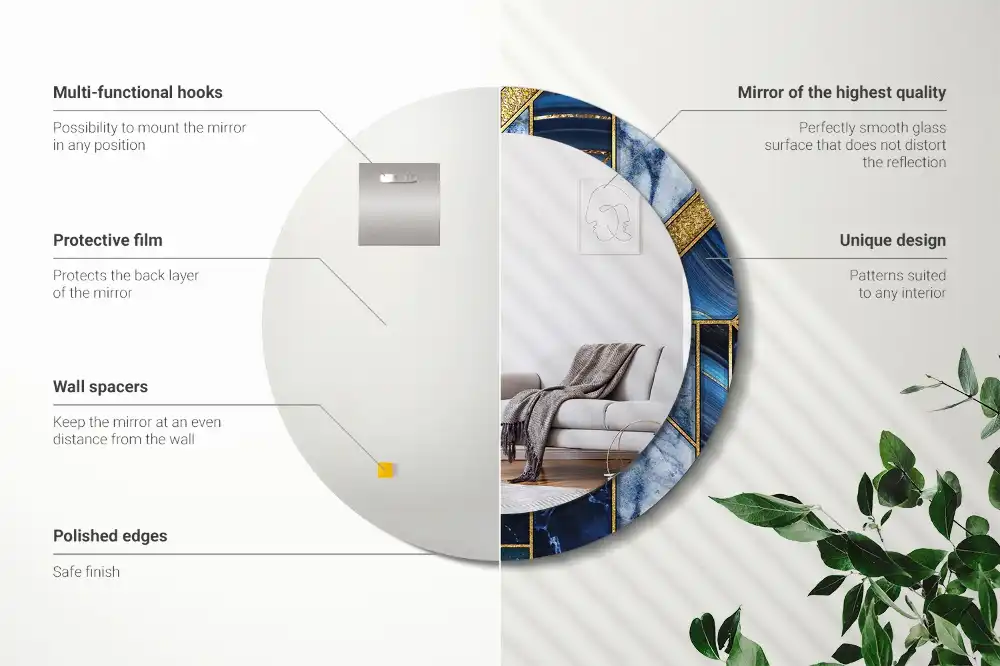 Specchio circolare decoro Marmo moderno