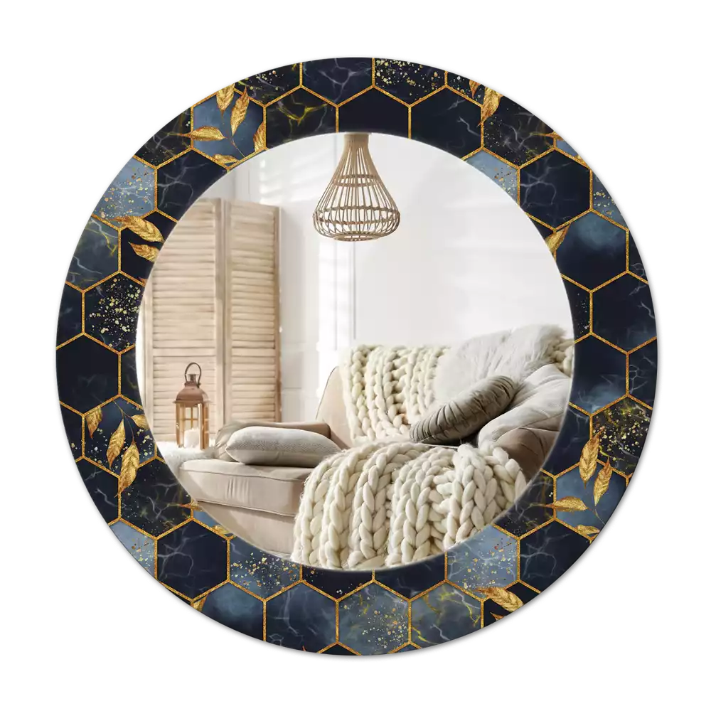 Specchio circolare decoro Esagono di marmo