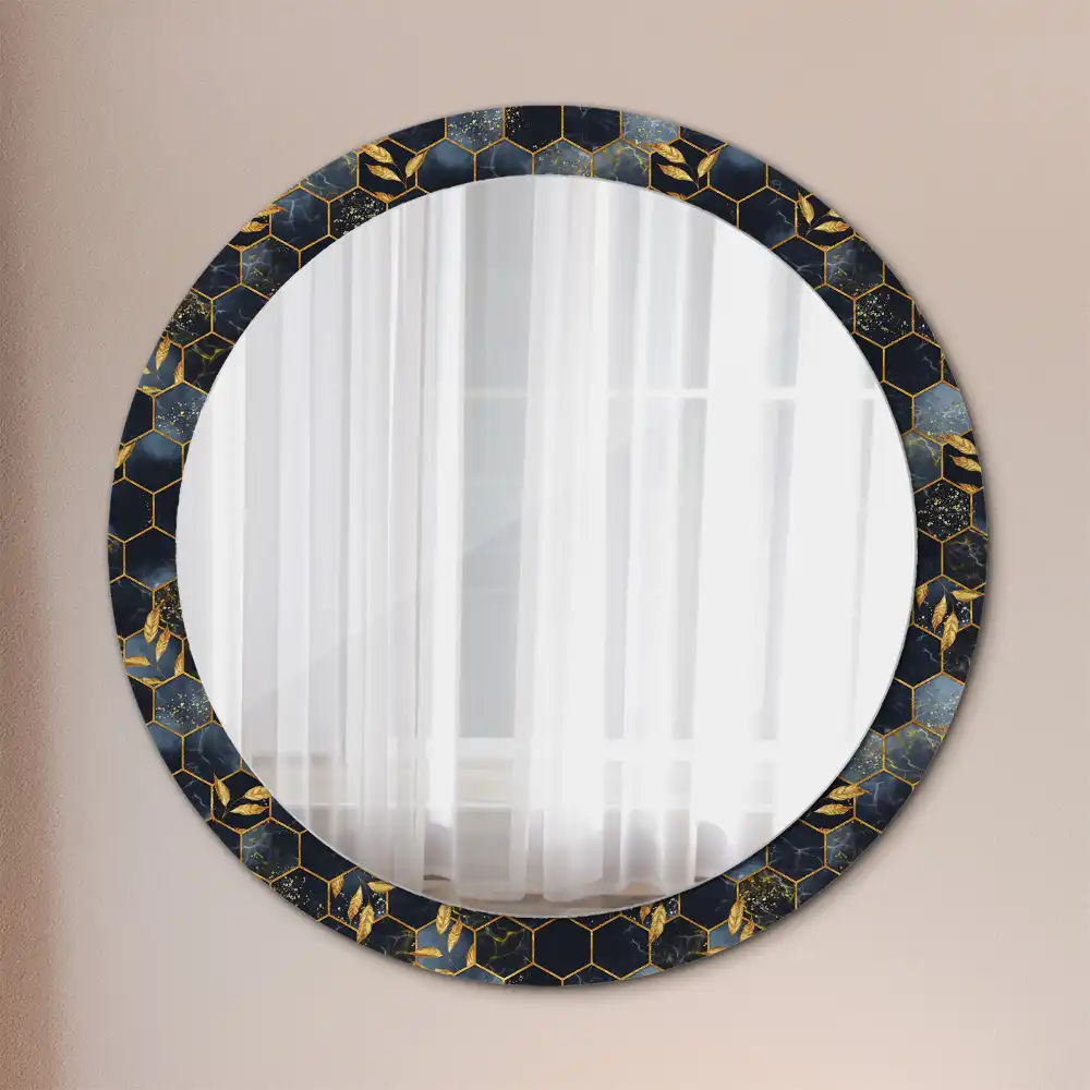 Specchio circolare decoro Esagono di marmo
