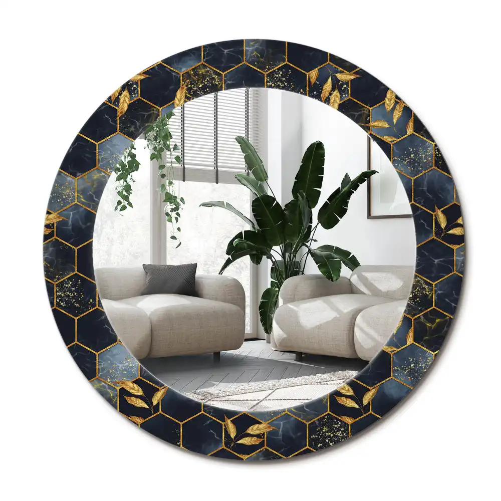 Specchio circolare decoro Esagono di marmo