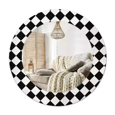 Specchio circolare decoro Scacchiera