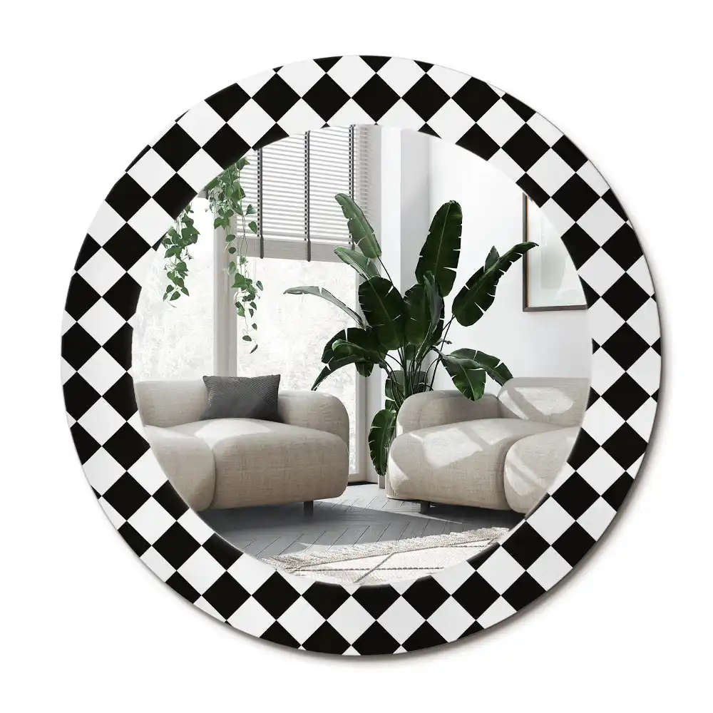 Specchio circolare decoro Scacchiera