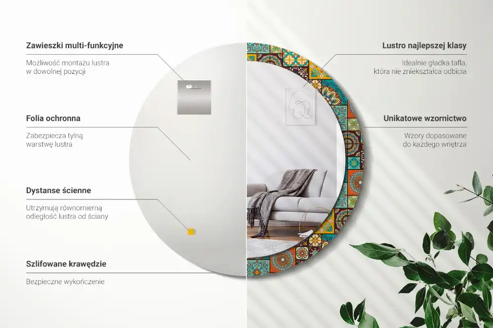 Specchio circolare decoro modello arabo