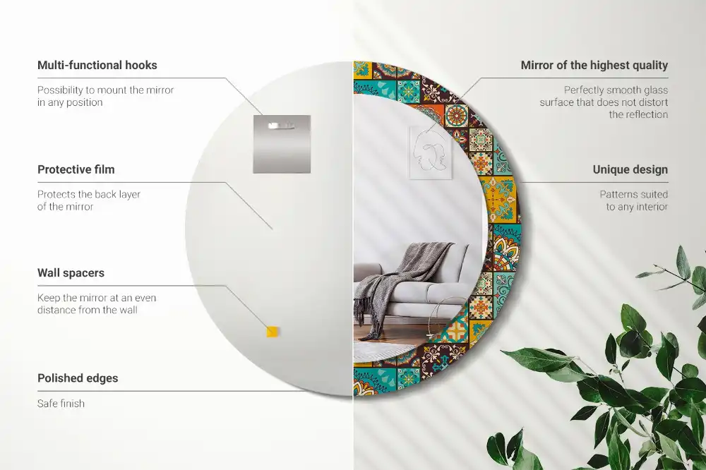 Specchio circolare decoro modello arabo