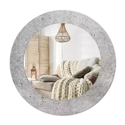Specchio rotondo con cornice stampata Calcestruzzo grigio