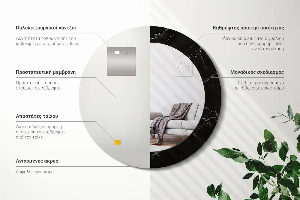 Specchio circolare decoro Pietra di marmo