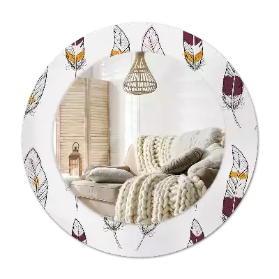 Specchio circolare decoro Piume