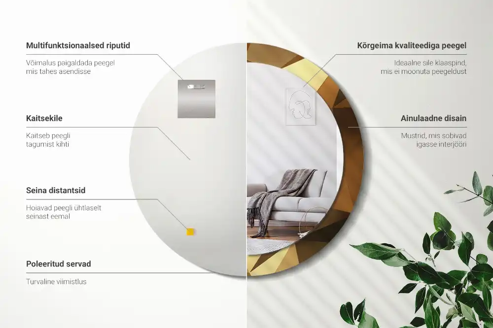 Specchio circolare decoro Motivo geometrico