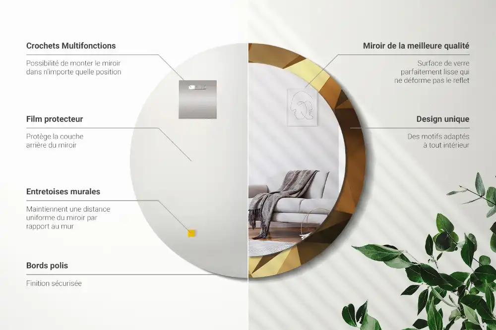 Specchio circolare decoro Motivo geometrico