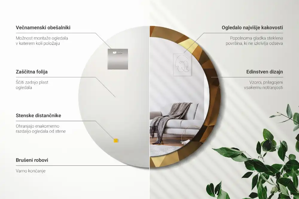 Specchio circolare decoro Motivo geometrico